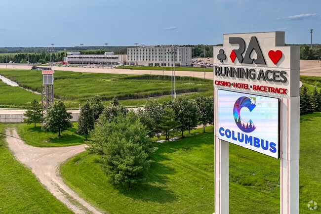 Running Aces Casino, Hotel and Racetrack in Columbus is a 24-hour facility offering horse racing, table games, and live entertainment.