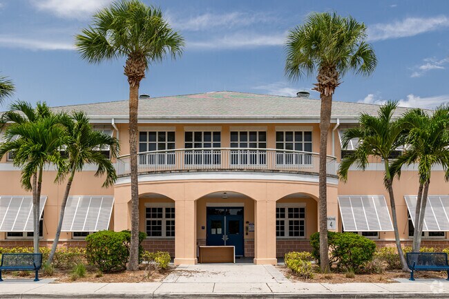 Gulfview Middle School in Naples welcomes students through a central main entrance.