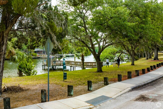 Dog walkers have a great view in Riverbend!