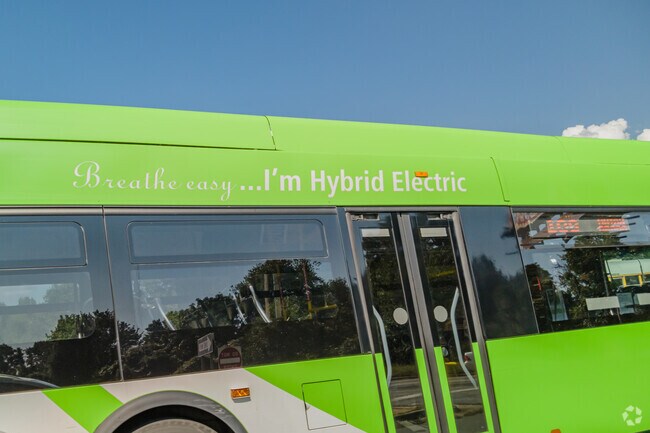 Buses serve Forest Park locals at several nearby stops.