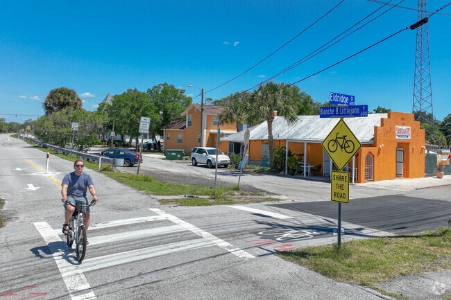Sandshaker is a local restaurant right off the Pinellas Trail in Old Bay District.