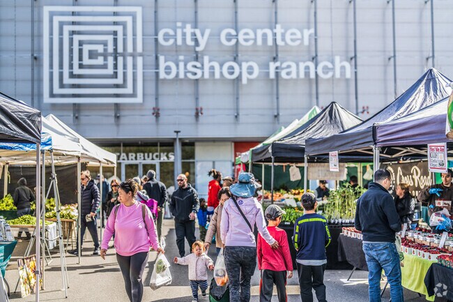 The Farmer's Market is located in a sectioned off parking area at City Center in San Ramon.