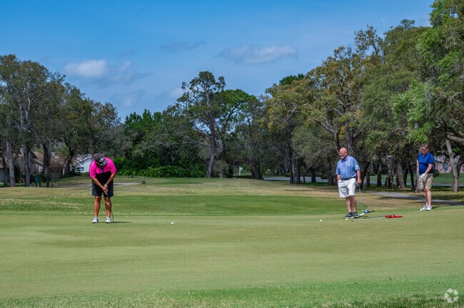 Friends share a round at Golf and Country Club at The Heather.