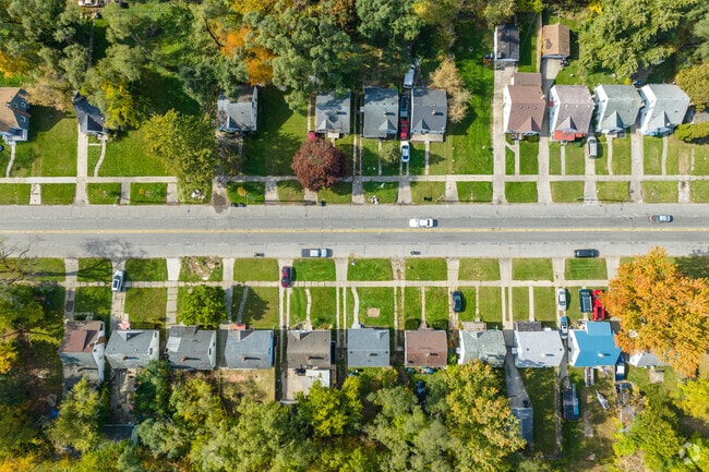 Aerial view of the Miller Grove neighborhood in Detroit.