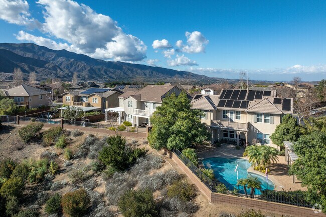Many modern homes feature solar panels and pools in Sycamore Creek.