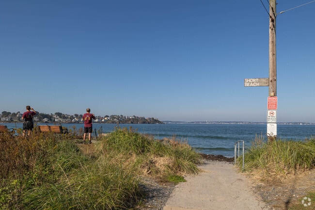 Residents and visitors alike in Nahant often pause to enjoy the town’s ocean views.