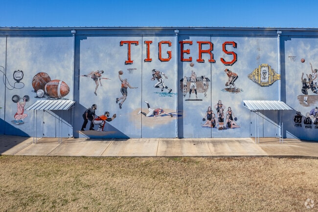 Colorful murals adorn Wellston Junior High and Wellston High School.