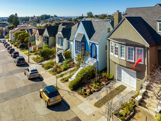 Homes sit close together in West Portal.