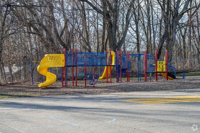 After lunch students can go out and play on the playground at Abraham Lincoln Elementary School.