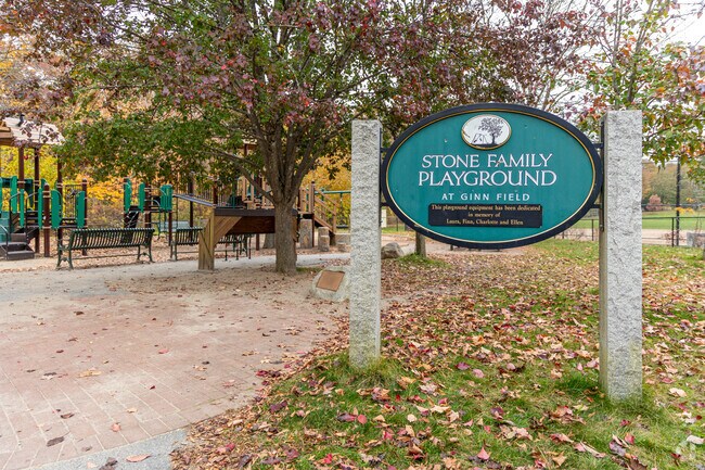 The Stone Family Playground at Ginn Field in Manchester, MA.