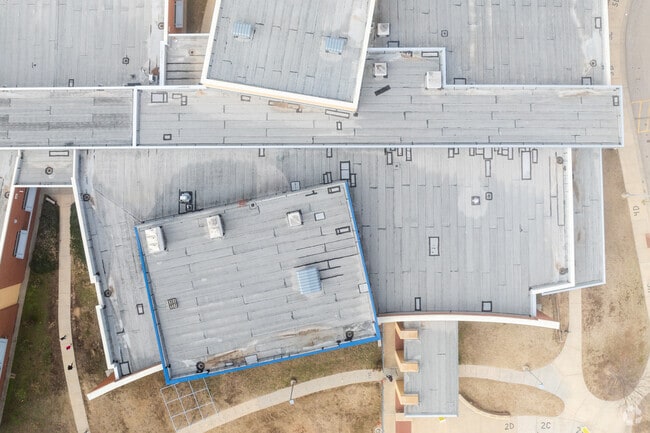 This is a top down view of Dodge Literacy Magnet Elementary School.