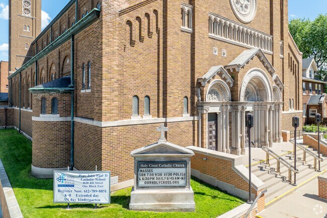 Pope John Paul II is part of a church.