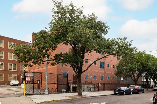 P.S. 152 Gwendolyn N Alleyne School in Queens, New York occupies a large part of a block.
