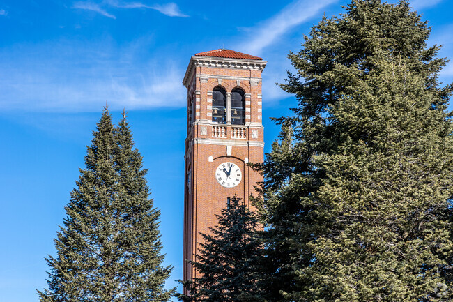 The famous Campanile on the campus of the University of Northern Iowa is a Cedar Falls landmark.