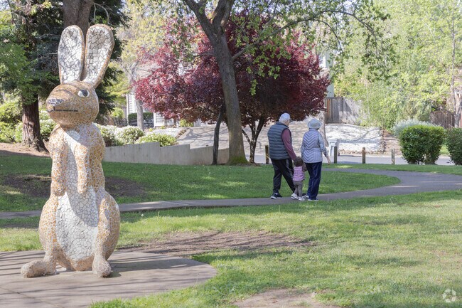 Natoma Station residents take advantage of the path inDear/Rabbit Mini Park