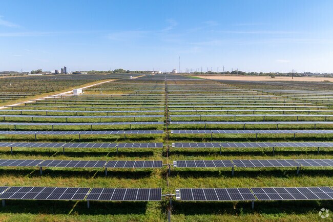 The Paris Solar Farm features nearly 500,000 solar panels.