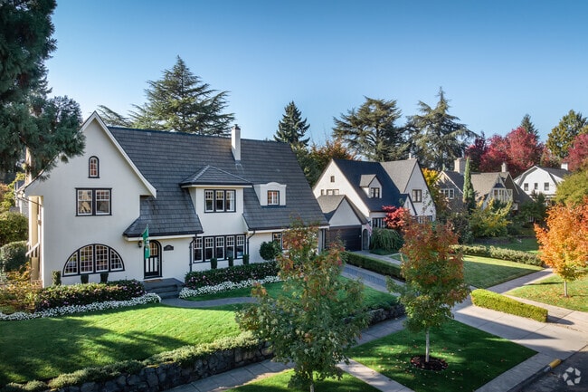 Large homes with beautiful landscaping spotted in South University.