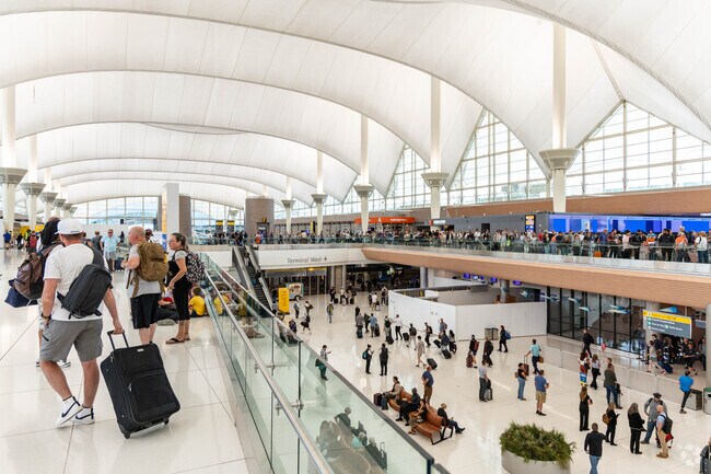 Denver International Airport is 44 miles away from Wonderland for commercial flights.