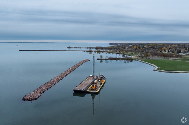 Chequamegon Bay, an inlet of Lake Superior, borders the north shore of Ashland.