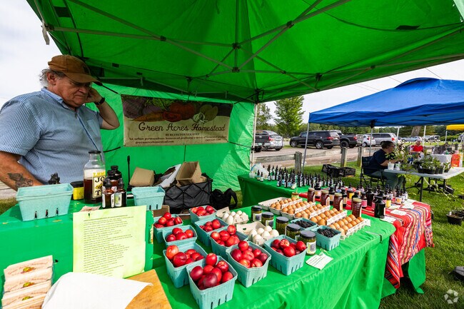 At the Milton Farmers Market, you can find a variety of fresh fruits and vegetables.