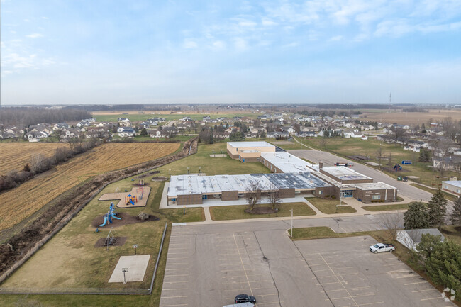 An aerial view of Waldron Elementary/Middle School.