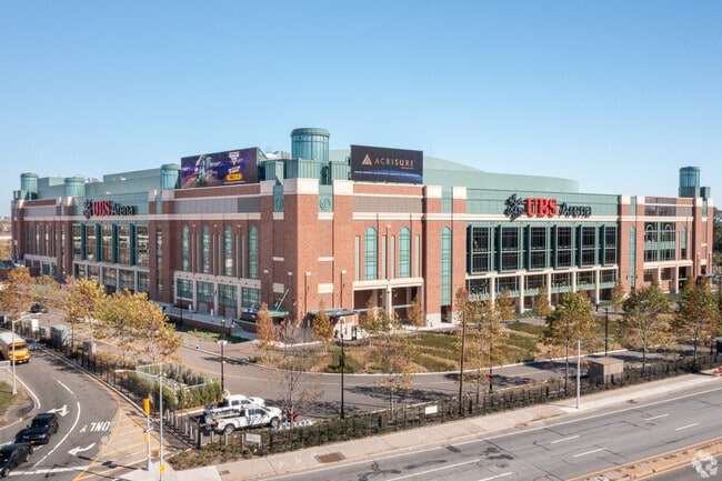 UBS Arena Exterior from highway