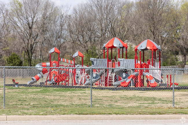 Westside Elementary School has a new Claremore Zebras red and gray playground for students.
