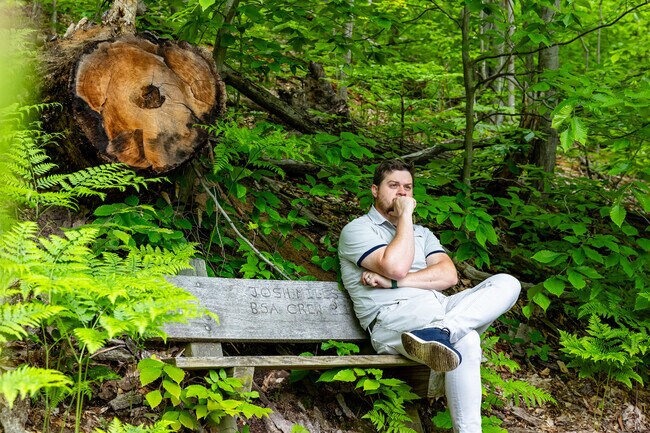 Trail benches at Ransom Lake Natural Area's provide hikers with places to rest and view scenery.