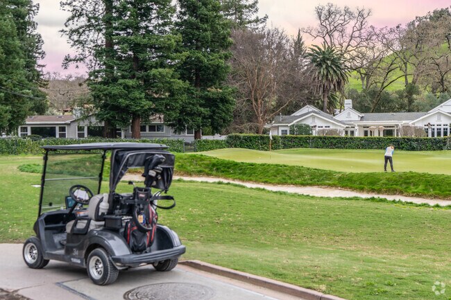 Golfers tee off at Diablo Country Club, where rolling hills meet upscale living.