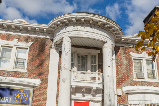 Mount Moriah Christian Academy's classical building adorns the street of Eastern Parkway.