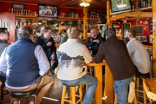 Friends gather at The Village Pub in downtown Ortonville.