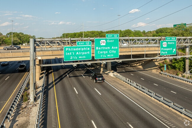 Just a few miles from Darby, I-95 serves as a travel corridor to and from the airport.