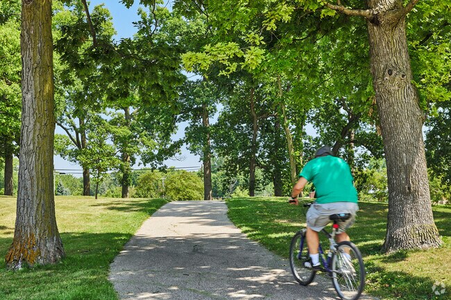Bike paths and sidewalks wind through South Maple Park connecting all corners of the community.