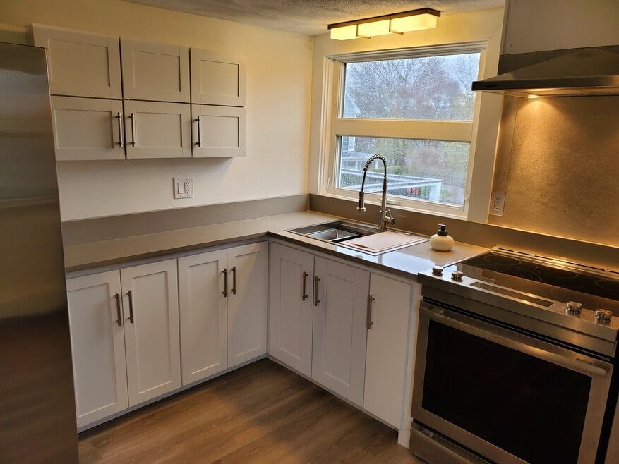 Kitchen overlooking back yard