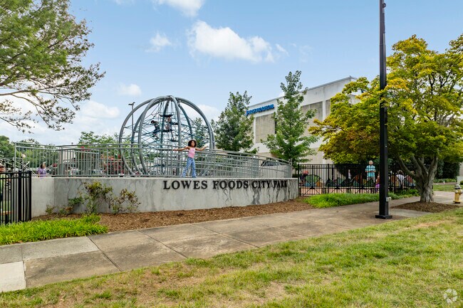 Lowe's Foods Park is a large park with lots of play areas for young visitors in Hickory.