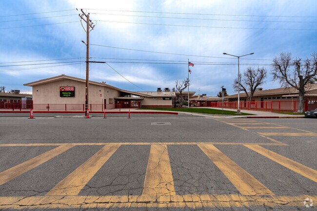 The crosswalk in front of Golden Oak Elementary helps students get to school safely.