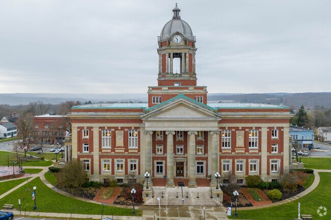 The Mercer County Courthouse in Mercer was built in 1910-1911 in the Beaux-Arts style.