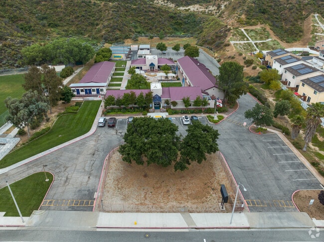 An aerial of the Bowman High School in  Santa Clarita, CA.