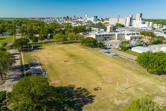 The Barry Sanders Football Field can be found in McAdams park.