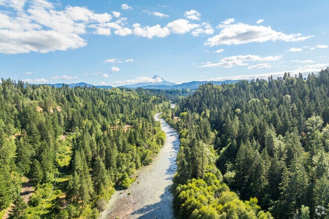 Mount Hood near Kelly Creek offers scenic views year-round.