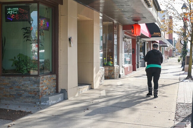 Patrons of Broad Street businesses enjoy large walkable sidewalks, in Grove City.