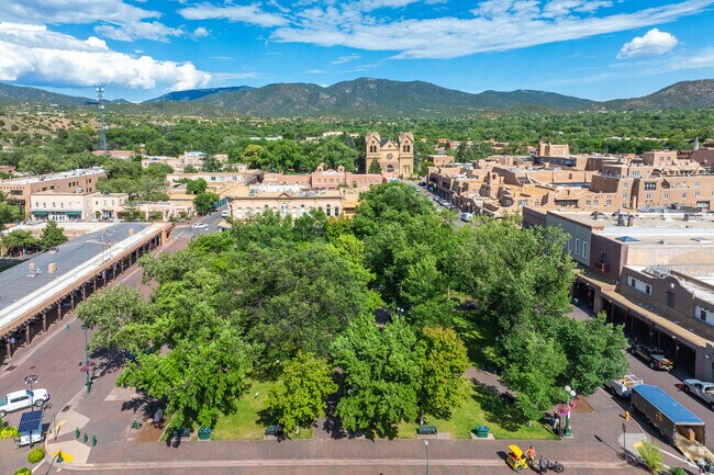 Tesuque Village overlooks the Santa Fe Plaza 6 miles to the south.
