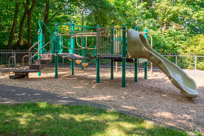 Kids can enjoy a play structure at the highest point of Madrona Park.