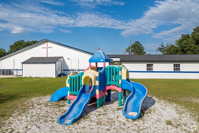 Student enjoy the playground at United Christian Academy.