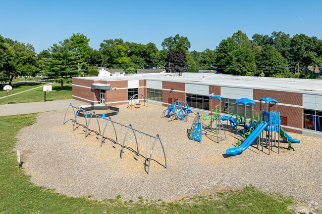 Cascades Elementary School features two full playgrounds for students to enjoy.