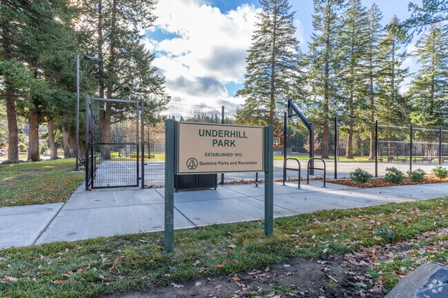 Underhill park is located in a mostly residential neighborhood.