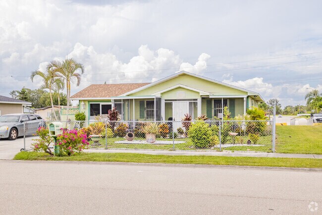 Traditional style homes are cozy and have minimum maintenance in Hope Gardens in Fort Myers, FL.