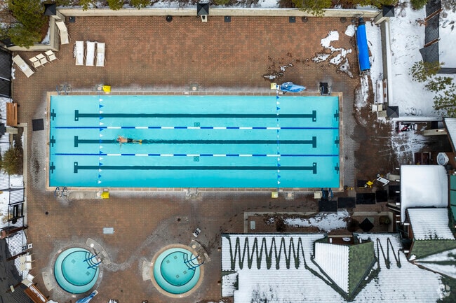 HOA residents of Tahoe Donner can swim laps in the heated pool during winter months.
