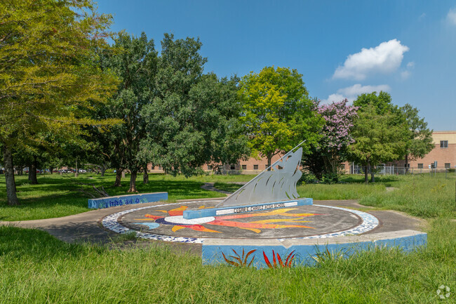 Chavez High School is nestled in a Houston neighborhood.