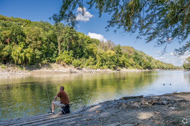 Residents can fish on the Rivershores of Land of Memories Park.